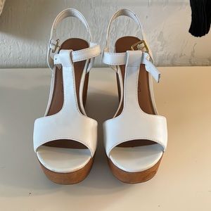 White Cathy jean wedges size 8